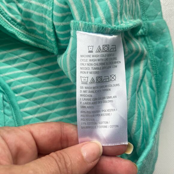 Isaac Mizrahi Live Quilted Womens Jacket Sz Medium Cottage Core Snap Teal Granny - Picture 12 of 12